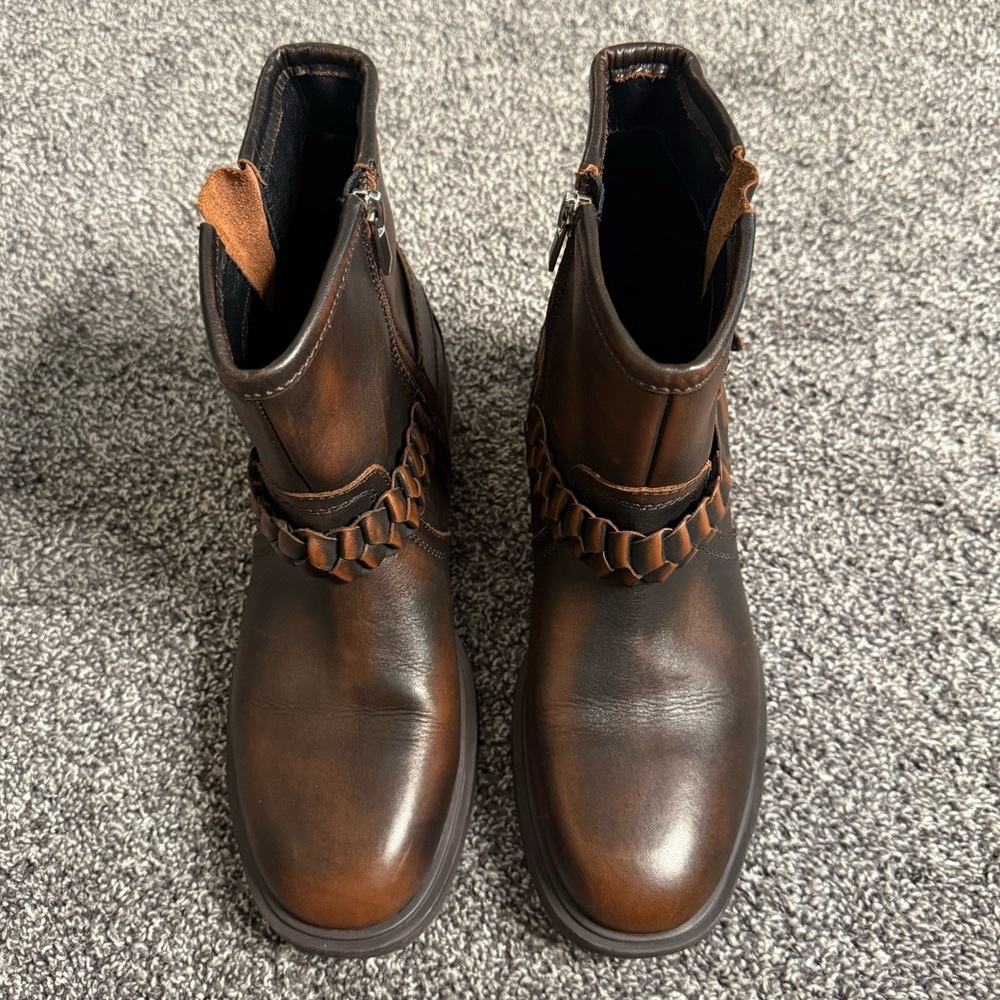 Crown Vintage Willa Moto Bootie Dark Brown Leather size 8.5 - Picture 4 of 8